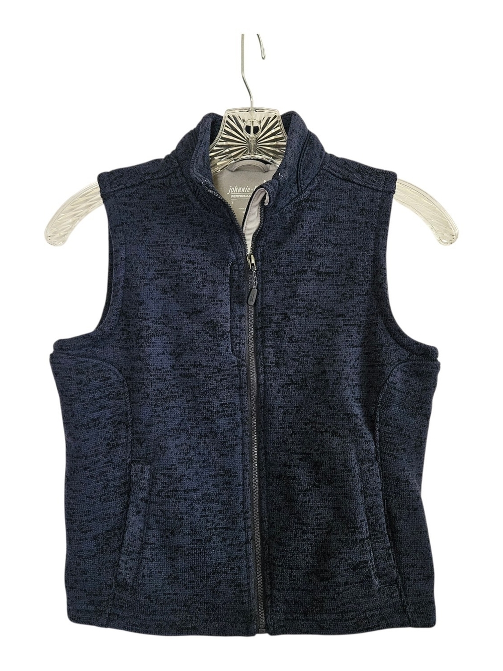 johnnie-O Heathered Navy Zip-Up Fleece Vest johnnie-O Performance Youth Boys 7